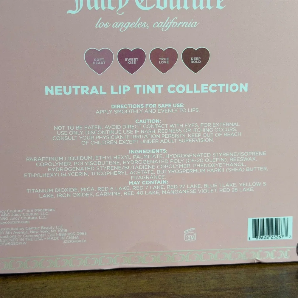 New Juicy Couture 4 Pck Tinted Lip Butter Gloss Pink Makeup Cosmetic Charm